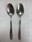 Pair of Kirk-Stieff Puritan Sterling Silver Teaspoons~ 5-5/8"~ K-Monogram (WW7)