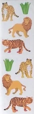 Mrs Grossman`s WILD CATS Lion leopard tiger  Stickers