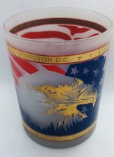 🇺🇸Special Offer! USA Bald Eagle Flag america Gold Trimmed _ Beer glass Frosted