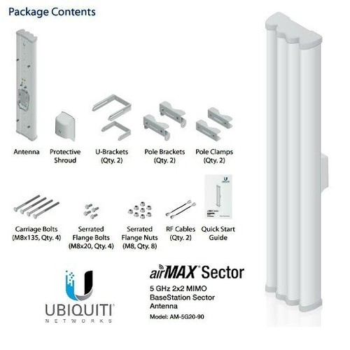 Ubiquiti AirMax 5G 20-90 5GHz 2x2 MIMO BaseStation Sector Antenna #: AM-5G20-90 - Picture 3 of 3