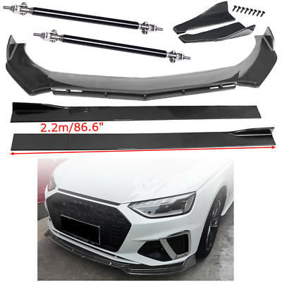Carbon Fiber Front Bumper Side Skirt Strut Rods For AUDI A3 A4 A5 A6 B6 B7 J