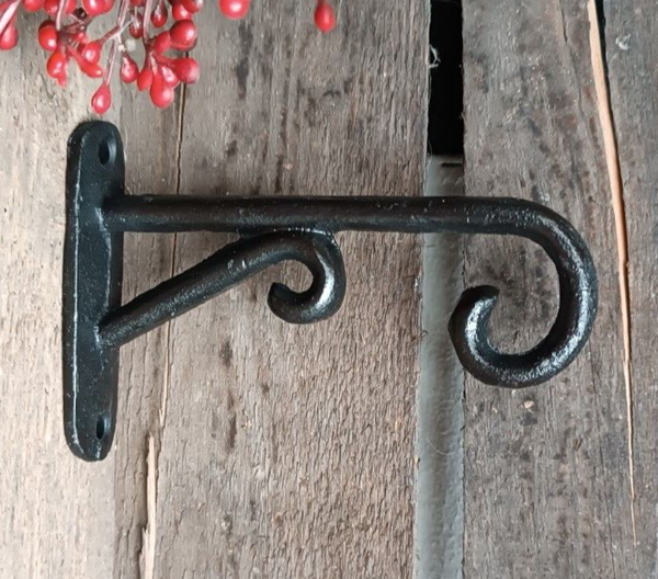 ❤ Kleiner Wandhaken Blumenampel Laterne Sterne Antiklook Gusseisen Schwarz ❤-image