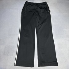 Vintage Y2K Adidas 3 Stripe Zip Pockets Black Track Pants Size Medium