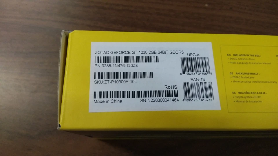 Zotac GeForce GT1030 2GB DDR5 Low Profile Graphic Card with low profile bracket - Image 3 of 4