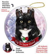 Up to Snow Good Ornament - Tuxedo Cat