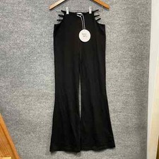 Princess Polly NWT Black Ariarne Flare Pants Cut Out High Waist Size 4 Womens