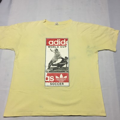 Vintage Trashed Adidas World Cup T-Shirt Soccer Goal FIFA Stadium