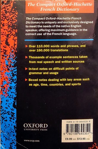 The Compact Oxford-Hachette French Dictionary, First Ed. (1995, Trade Paperback) - Bild 2 von 3