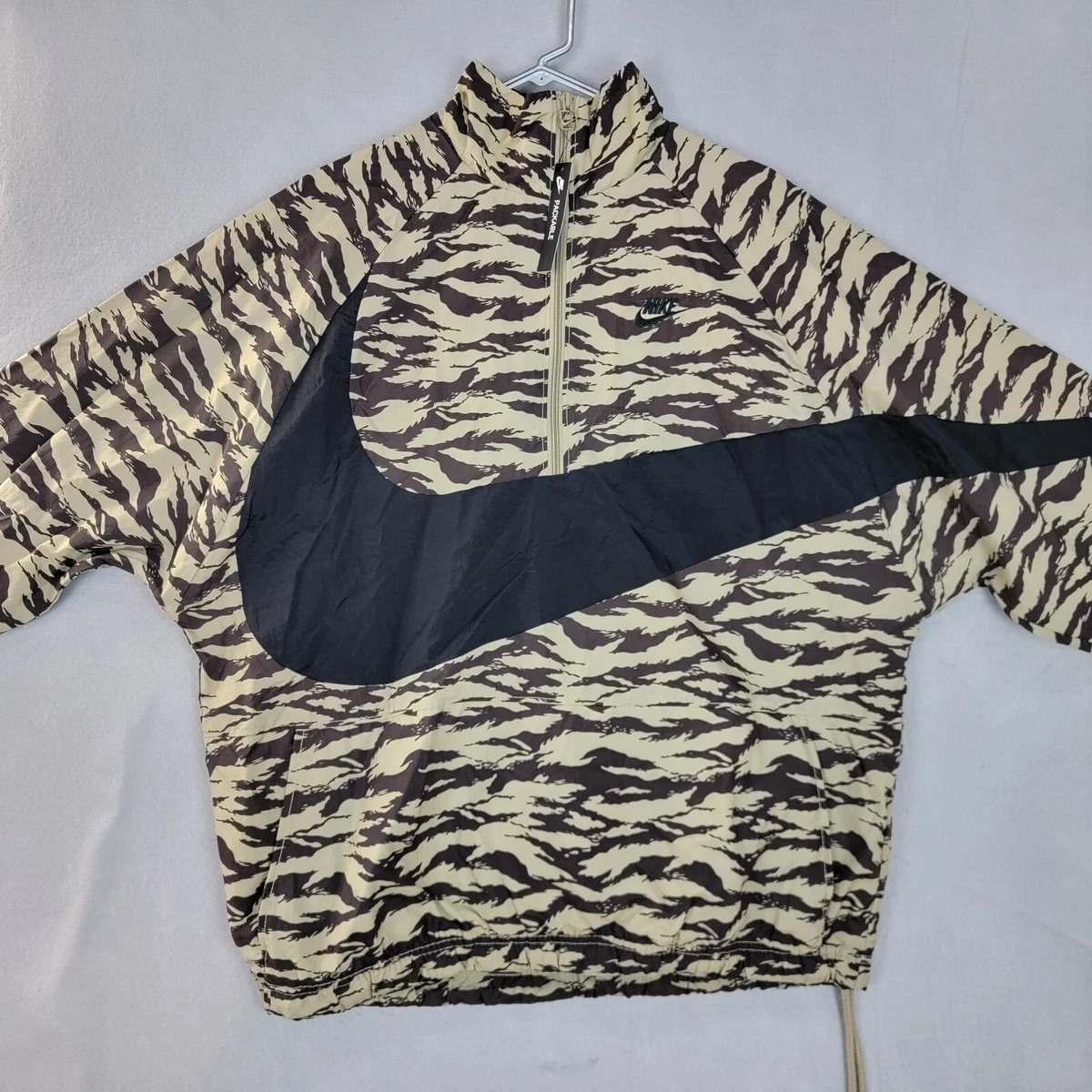 Nike Sportswear Half Zip Packable Jacket Mens Medium Big Swoosh