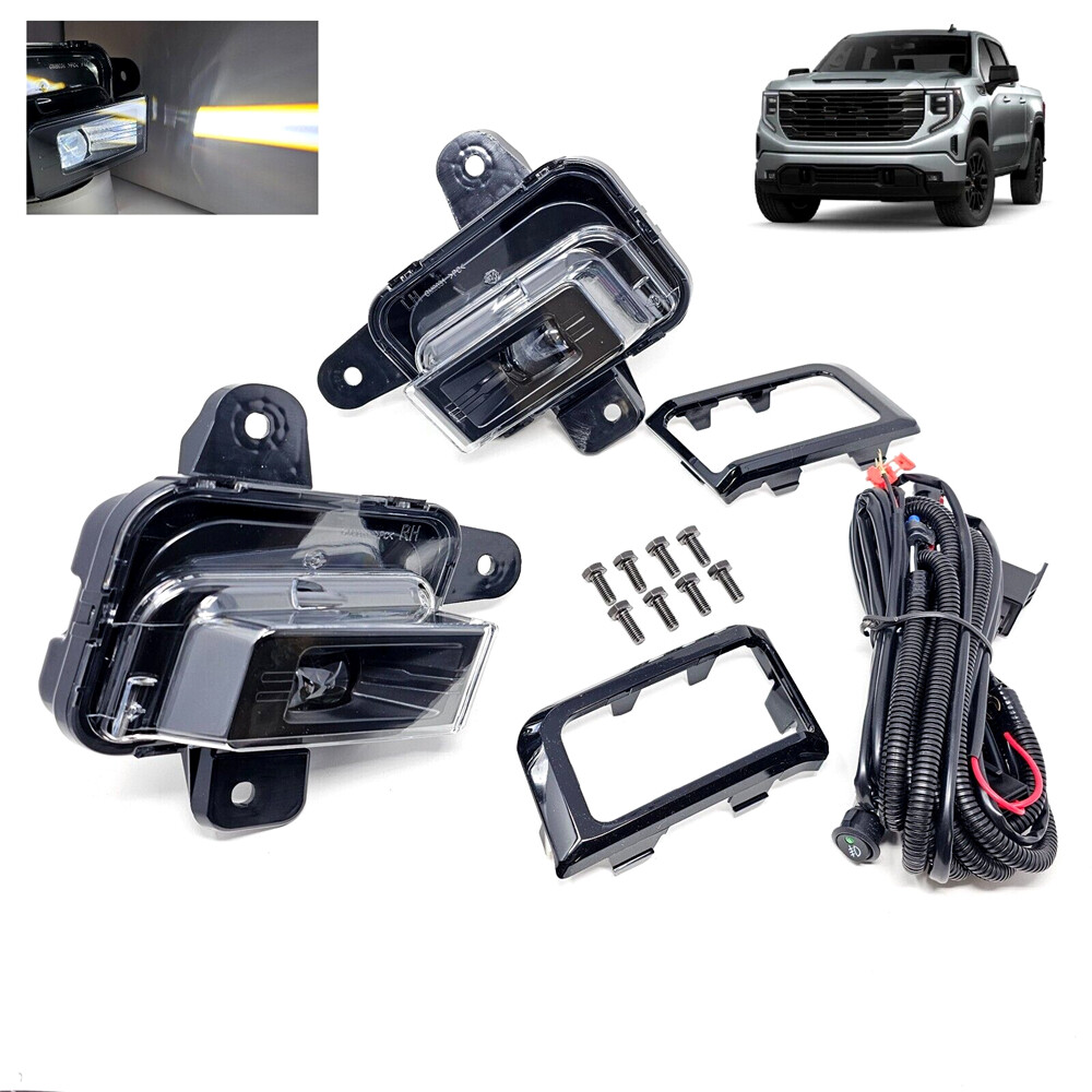 LED Fog Light Set 84550846 For 2022-2024 GMC Sierra 1500 Switch