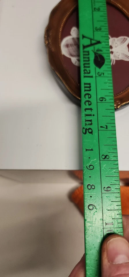 FRAMED CAT DOILIE ARTS AND CRAFT WHITE OVAL PLASTIC FRAME STITCHING THREAD USED - Image 4 of 4