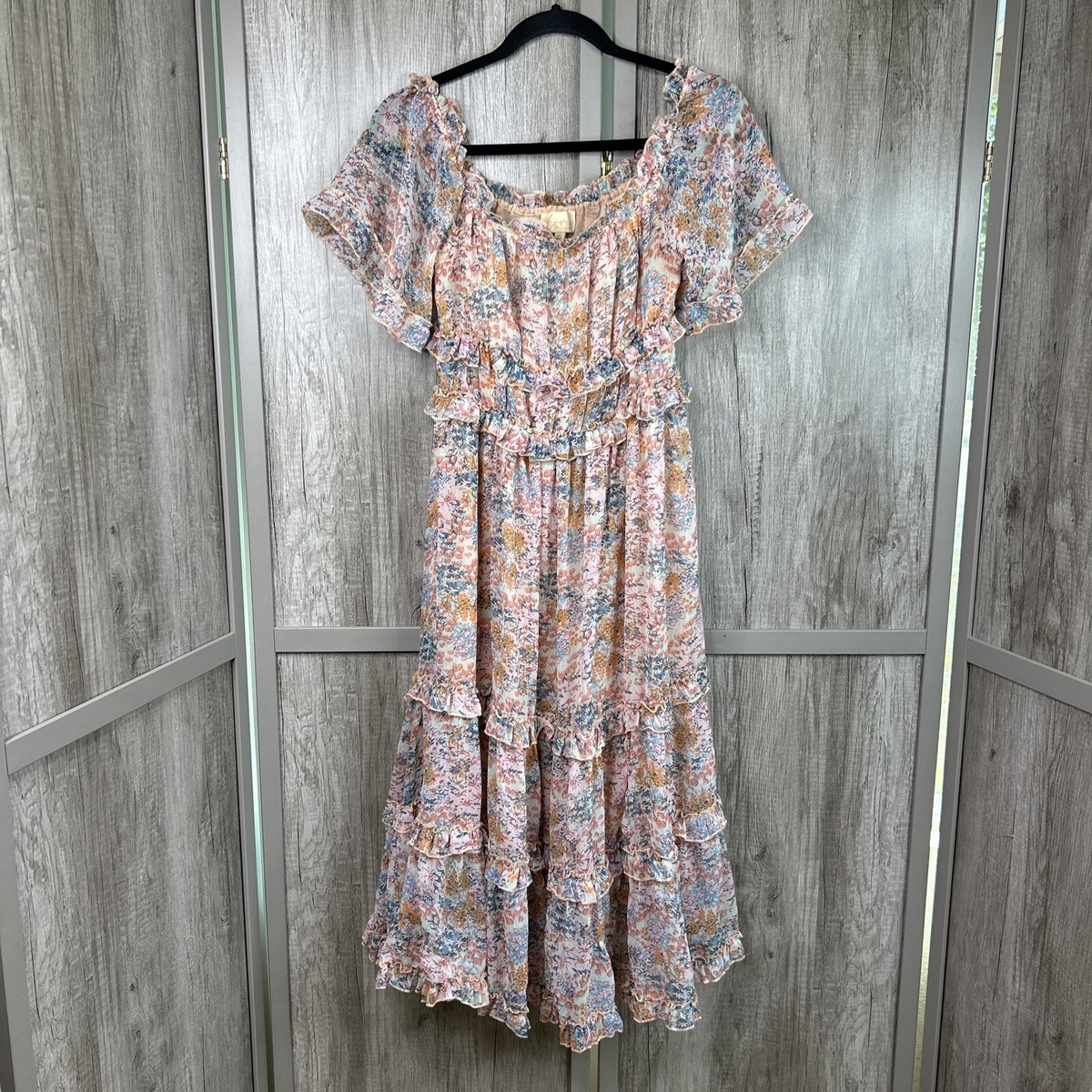 knee length dresses for ladies Tea Rose Embroidery Lina Midi Dress