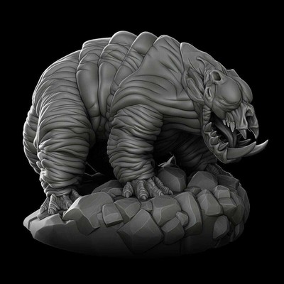 Den Mauler | Dark Fantasy Beast Miniature | 3d Printed Resin Mini Figure