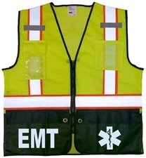 EMT Survivor safety vest with REFLECTIVE design, High Visibility vest.