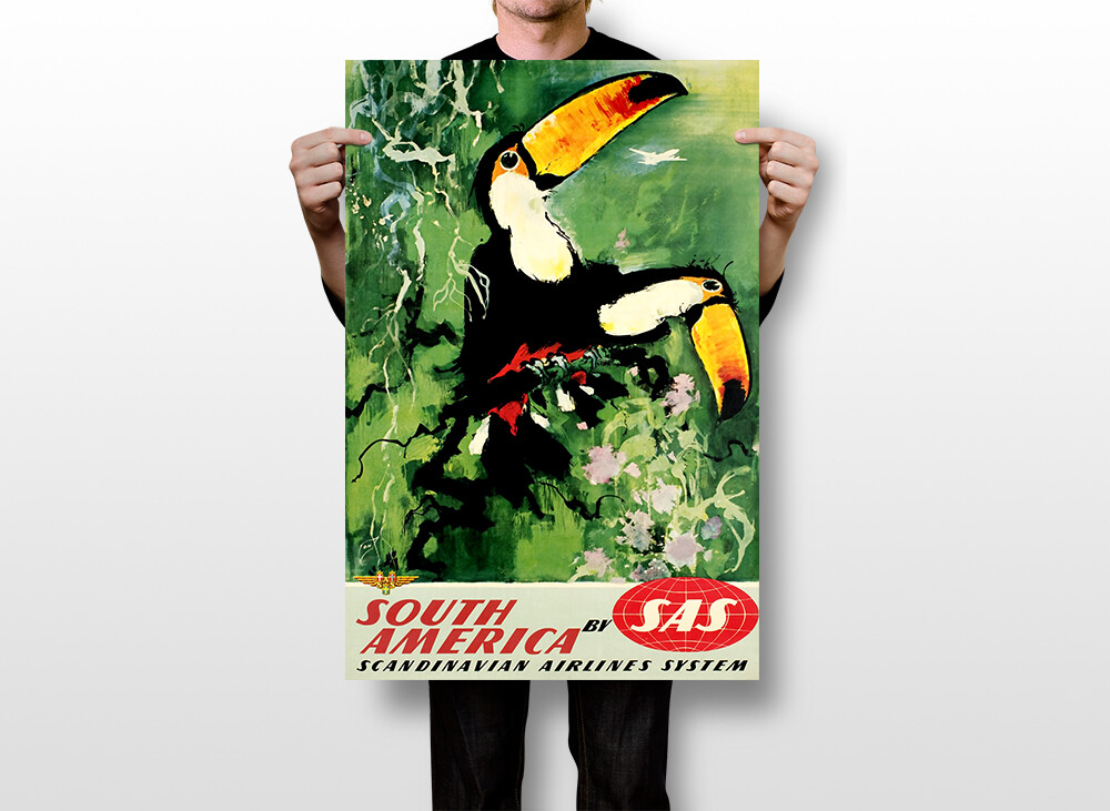 POSTER Vintage TOUCAN D'Amérique Du Sud – Format 50x70 Cm – Neuf – PostersAndCo