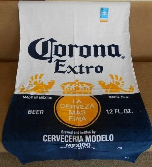 Corona Extra Bottle Beach Towel with Logo