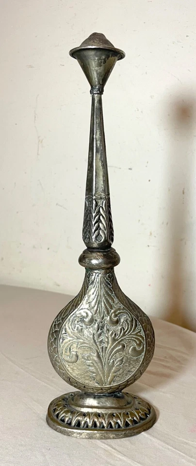 Antique early 19th century sterling silver Middle Eastern rosewater sprinkler - Image 2 of 4