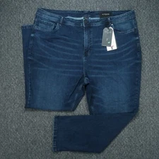 The Perfect Jean Jeans Men 48x32 Blue Slim Thick Dark Wash Whiskered Stretch NWT