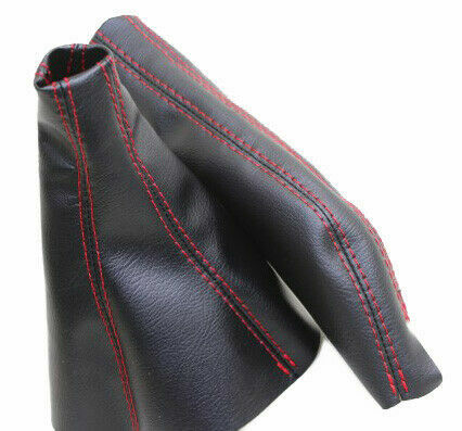 Vinyl w/Red Stitch Manual Shift & EBrake Boot SET Fits 91-99