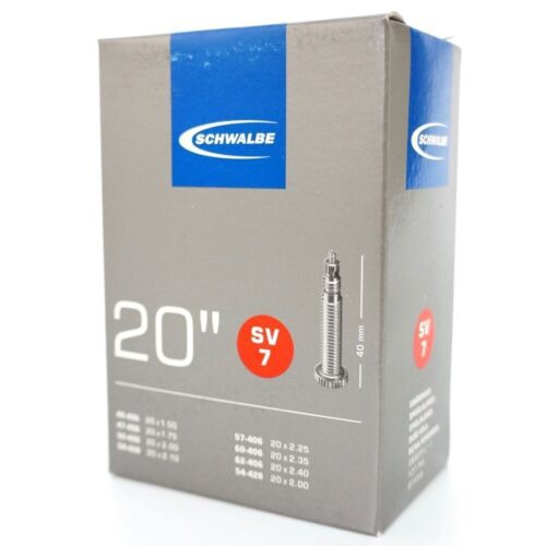 1er Pack - 4er Pack Schwalbe SV7 20"x1,5-2,5 Presta Valve Tern Dahon BMX Schlauch - Bild 2 von 2