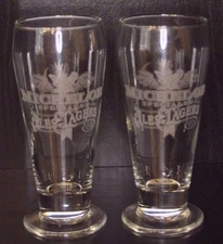 2pc Michelob Specialty Ales & Lagers Etched Promotional Barware Glass Cup Set