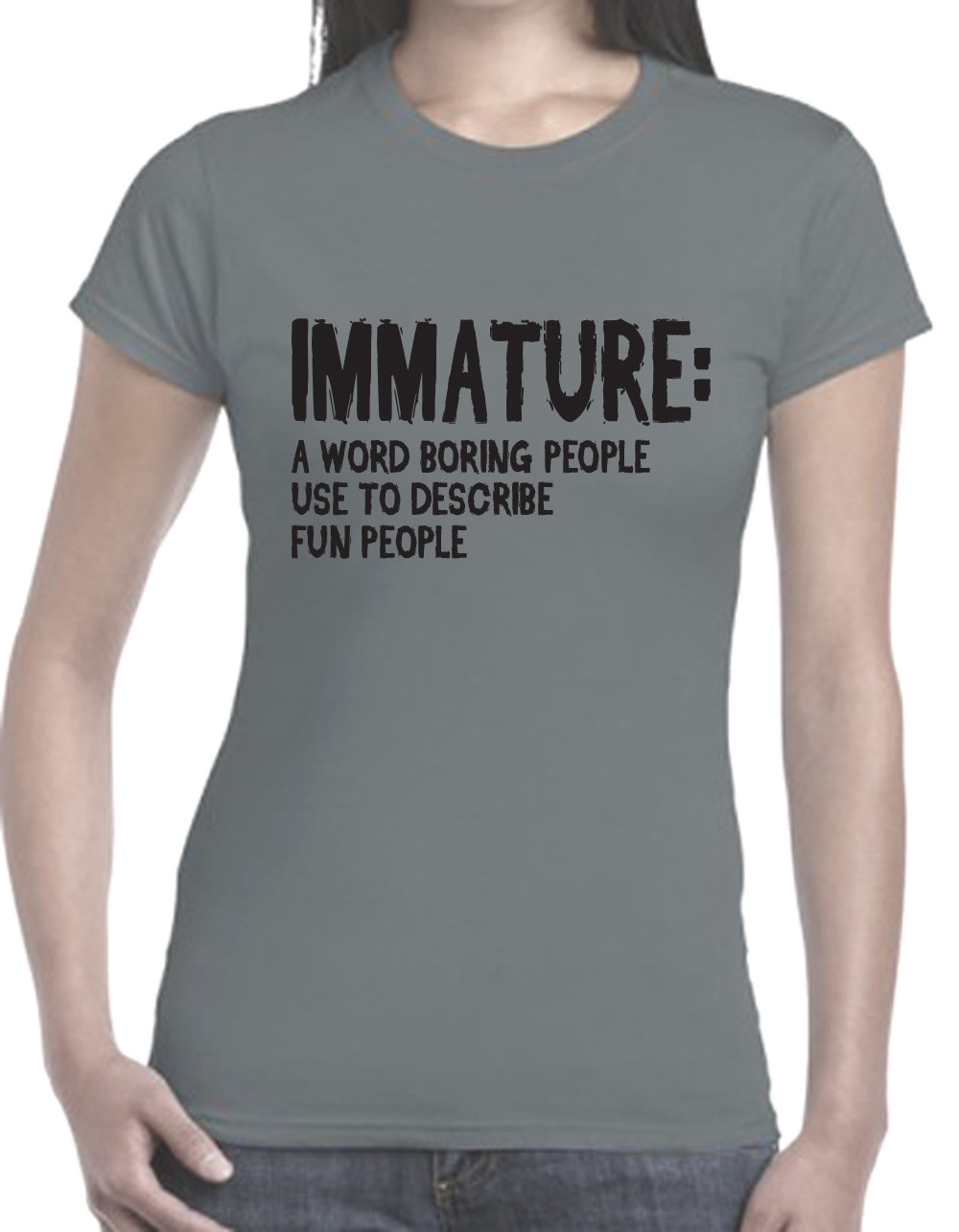 Funny TShirts Immature A word boring use for fun people Aussie store new tees eBay