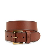POLO RALPH LAUREN Signature Pony Men's Leather Belt 1.5" Wide Brown US 32/80