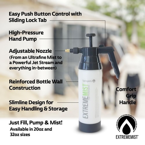 Extreme Mist Equine Mister 20oz für Pferdepflege mit ölbasierten Fliegensprays - Bild 3 von 6