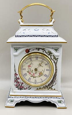 Franklin Mint ~ MANTLR / DESK CLOCK ~ Fine Porcelain ~ White
