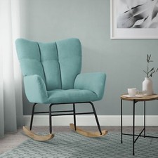 Poltroncina a dondolo salvia poltrona confortevole da salotto con braccioli