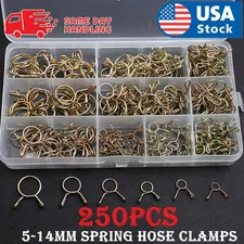 250PCS Spring Clamps 5-14mm Set Fuel Hose Line Water Pipe Air Tube Clips Kit US