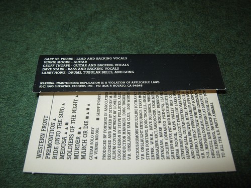 Vicious Rumors - Soldiers Of The Night (cassette) vinnie moore - Foto 3 di 7