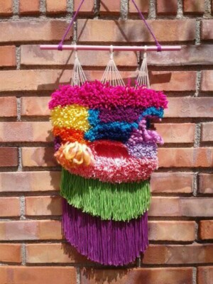 wall tapestry weaving loom new handmade cotton wool fiber art tapiz telar nuevo