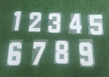 8" SOCCER NUMBERS IRON PATCHES WHITE