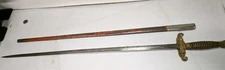 Antique Or  Vintage Used Dress Military Sword & Scabbard 34 " Long  Unmarked