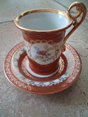 Antike Mokka-Tasse GDR Poliergold