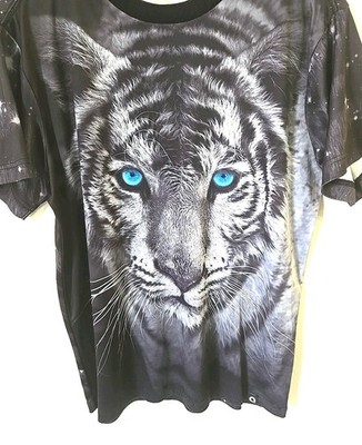Vtg Akademiks T-Shirt Mens L Animal Graphic All Over Nature Print AOP Y2K 90s
