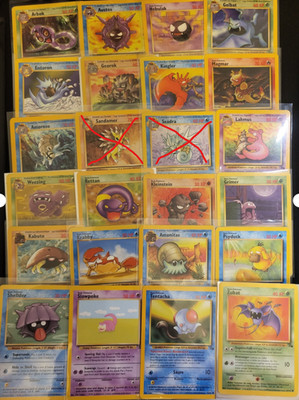 Pokémon Masterset (Teil)   Fossil -22x   DEU/ENG  Überwiegend EX-Played Sammlung