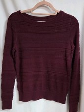 LOFT Women's Burgundy Cable Knit Sweater XS