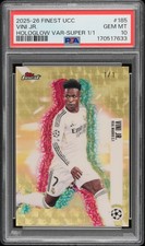 Marketplace image: 2025-26 Topps Finest UEFA Club Vini Jr. #185 Hologlow SuperFractor 1/1 PSA 10