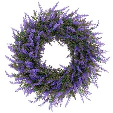 26" Purple Lavender and Eucalyptus Wreath - Artificial Farmhouse Front Door D...