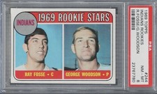 1969 Topps #244 Cleveland Indians Rookie Stars Ray Fosse RC PSA NM-MT 8