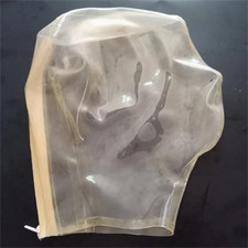 Transparent Latex Hood Rubber Mask with Back Zip Cosplay Costume