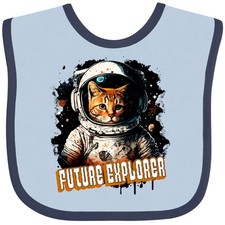 Inktastic Astronaut Space Future Explorer Funny Cat Baby Bib Outerspace Career