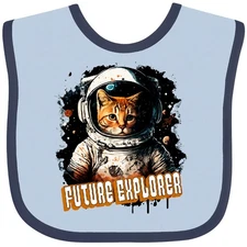 Inktastic Astronaut Space Future Explorer Funny Cat Baby Bib Outerspace Career