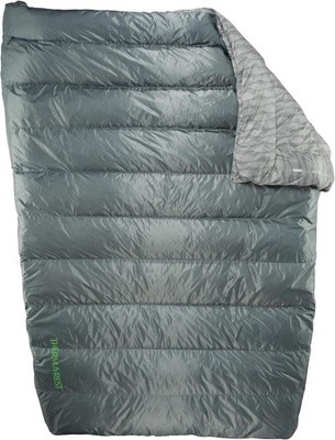 Therm-a-Rest Vela 32F 0C Two Person Down Quilt Camping Blanket Gray NEW