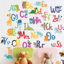 Alphabet Wall Decals for Kids Rooms - ABC Toddler Boy and Girl Playroom D cor...