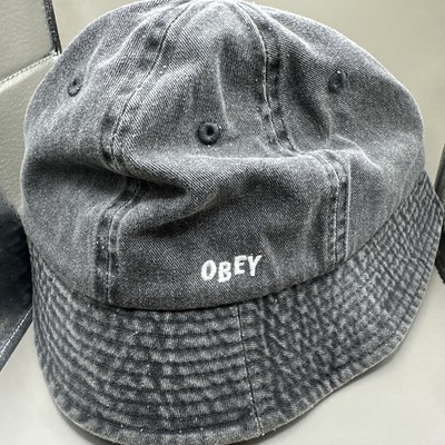 New With Out TagsMen Obey Bucket Hat Grey Logo One Size