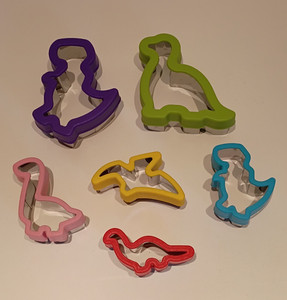 Dinosaur Shaped Stainless Steel Cookie Cutters Set of 6