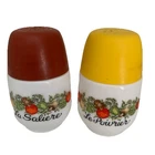 Corelle Spice Of Life Large Salt and Pepper Shakers Vintage Gemco Milk-glass